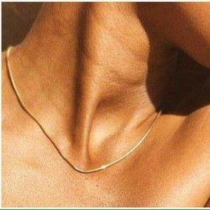 18K Gold Plated Chain on 925 ITALY Solid Sterling Silver, Layering Necklace